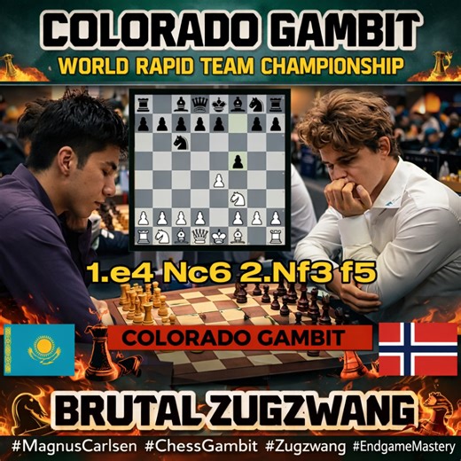 ♟️🔥 Magnus Stuns His Opponent With an Offbeat Colorado Gambit, Then Forces a Brutal Zugzwang in the Endgame ♟️🔥 #MagnusCarlsen #ChessGambit #Zugzwang #EndgameMastery | ChessPinoy.TV