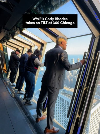 WWE’s Cody Rhodes is in Chicago for Elimination Chamber this Saturday, and he kicked off his visit with a thrill you can only get here. Before stepping into the ring, he made a stop to try TILT at 360 CHICAGO, taking in the city from 1,000 feet above the Magnificent Mile. Chicago’s highest thrill ride tilts you outward over the edge of the building, with unreal views of the skyline and Lake Michigan. Not for the faint of heart. 🔗 Tap the link below for more info on Elimination Chamber and grab 
