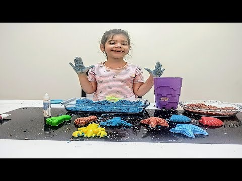 Como Fazer AREIA CINÉTICA COLORIDA | 3 Ingredientes * DIY Massinha De Areia Mágica Para Brincar