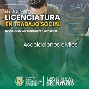 🎓✨ Estudia la Licenciatura en Trabajo Social totalmente en línea y obtén tu título oficial. Información: https://bit.ly/licLTS Contáctanos por WhatsApp 👉 https:// bit.ly/Wsp-UNICEPES 52 7151000290 Desarrolla tu carrera en diversos campos: 🌟 Sector Salud 🌟 Ámbito Penitenciario 🌟 Asistencia Social 🌟 Derechos Humanos 🌟 Participación Ciudadana 🌟 Asociaciones Civiles ¡Únete a nuestra comunidad y da el primer paso hacia una carrera exitosa! | UNICEPES Universidad Centro Panamericano de Estudio