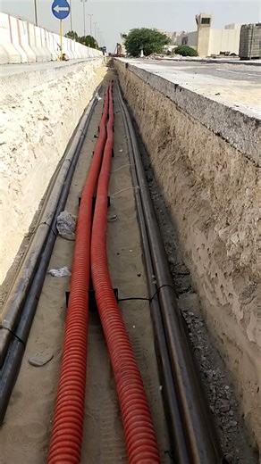 Underground Cable Laying Work | Road Construction Project 🚧