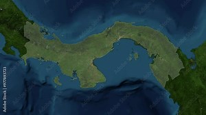 Zoom from Earth to Panama. (Highlighted) World map animation with highlighted borders of countries. Images from NASA
