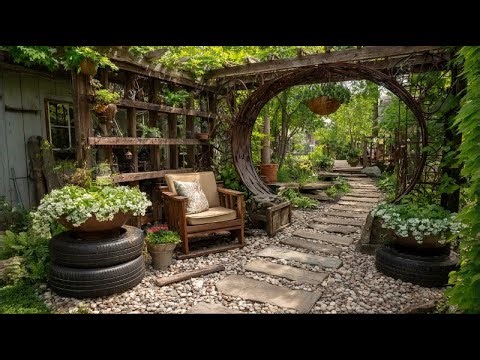 Rustic Outdoor Living: Creating A Stunning Backyard Garden With Recycled Material