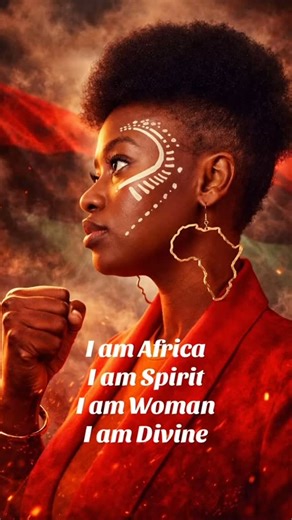 I Am African I am African— profile carved by time and testimony, my face turned toward tomorrow while my roots hold fast behind me. I wear the continent in my ears, gold tracing the memory of home, Africa resting against my neck like a promise I refuse to forget. I am Spirit— unapologetic, unbroken, unseen yet felt. I stand still, yet I move generations. My silence speaks in drums and prayers. I am a woman— soft in colour, fierce in calling. Clothed in fire and grace, I bloom where I decide to s