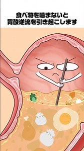 食べ物を噛まないと、胃酸逆流を引き起こします。