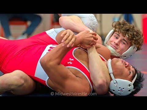 145 – Keegan Roberson {G} of Lockport IL vs. Aaron Perez {R} of Hinsdale Central IL