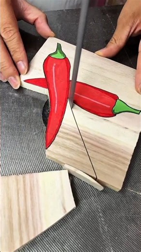 Dad's Amazing Red Chill Painting Surprise! 😱 🌶 woodworking art skills #shorts​ #shortsfeed​ #artwork