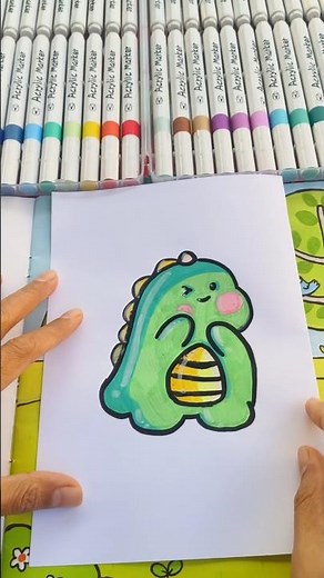 DIY สกุชชี่ไดโนเสาร์ #สกุชชี่ #วาดรูป #สกุชชี่กระดาษ #ไดโนเสาร์