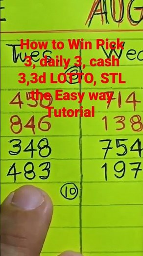 HOW TO WIN PICK 3, CASH 3, DAILY 3, 3D LOTTO, STL ALL STATES EASY TUTORIAL #shorts