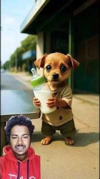 The poor puppy didn't have milk bottle so, his friends making fun of him #animahal