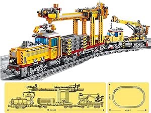 Quazi Motorized Military Trains Set with Lights and Complete Train Track Compatible with Leading Brands (Track Constructor 1270 Pieces)