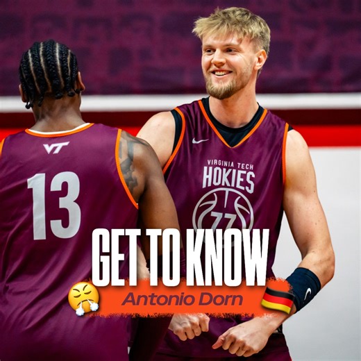 A physical, vocal big 💪🗣️🇩🇪 GTK ➡️ Toni Dorn | Virginia Tech Men’s Basketball