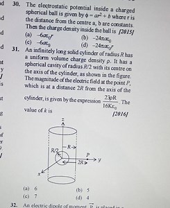The electrostatic potential inside a charged spherical ball is ... | Filo