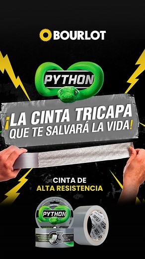 1.9K views · 15 reactions | Los que saben arreglar las cosas tienen un don, pero más que un don, es un PODER. Arreglá todo con el poder de la cinta de alta resistencia Python.  ¿Conocias esta cinta? #ElPoderEstáEnTusManos #reparar #cinta #herramientasprofesionales #bourlotmaxiferreteria | Bourlot | Facebook