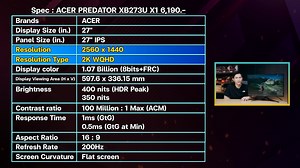 24K views · 231 reactions | รีวิว ACER PREDATOR XB273U X1 จอเล่นเกม...