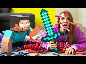 Nerf War: Minecraft meets Nerf | Herobrine Attack