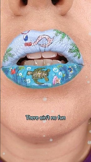 Disney makeup time: Moana lips! 🌊🌴🐢🐚🪸🐠🐟🪝🌀