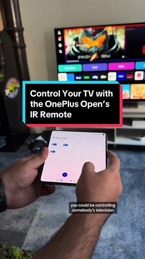 #OnePlus includes a handy #IRRemote app on the new #OnePlusOpen that allows for easy setup and control of devices ranging from cable boxes and #TVs to electric heaters and air purifiers. Here’s how to works. #tech #infrared #irremotecontrol #foldablephone #oneplusphone #phonefeatures #infraredcontroller #remotecontrol ##techtok