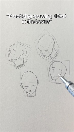 Practicing drawing HEAD in the boxes