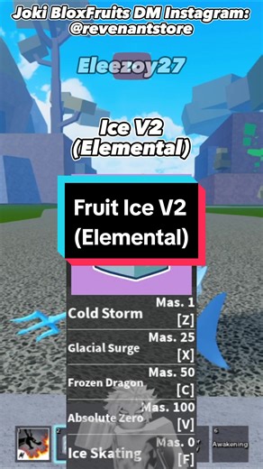 Ice V2 Showcase in Blox Fruits - Full Mastery and Damage