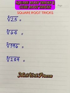 227K views · 1.3K reactions | Square Root Tricks || Cube Root Tricks #math #mathwithprincess #mathviralvideo #mathviral #mathereview #mathtutor #mathematics #learningisfun #squareroottricks #cuberoottricks | Math with Princess | Facebook