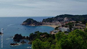Tossa De Mar, tourist place with a fortress, with beaches and turquoise waters. Costa Brava, Catalonia, Spain, Europe