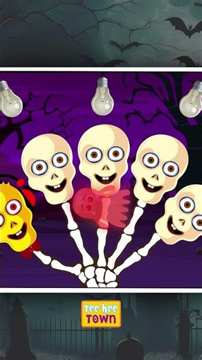 💀Bombilla Roja de Esqueleto - Canción de la Familia de Dedos Espeluznante #shorts #spooky