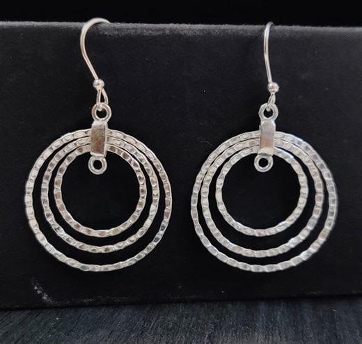 Boho 925 Sterling Silver Dangle Earrings: Round Disc, Bohemian Jewelry - Etsy Australia
