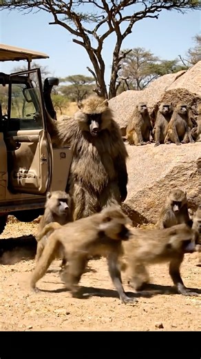 Will the Baboons Accept Him? 🐒 Man in Baboon Costume Meets the Troop