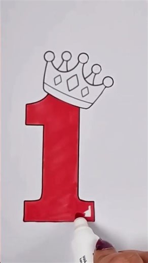 Number 1 Coloring for Kids 🎨 | Learn Number one | Easy Kids Learning #shorts