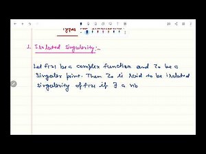 The theory of Residue [1] Definition Zero and isolated Singularity of a Complex function.