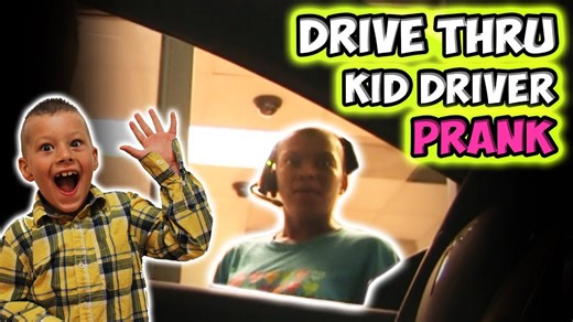 Drive-thru kid driver prank