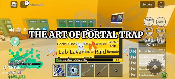 Portal Trap Techniques in Blox Fruit Gameplay