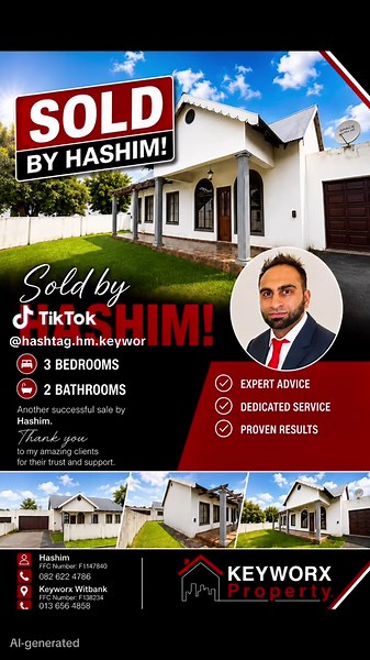 From FOR SALE to SOLD ! “Experience. Expertise. Exceptional Results.” Contact your Master Property Expert HASHIM EBRAHIM @Keyworx Witbank For Your Next Property Investment! #property#realestate#realtor#sold