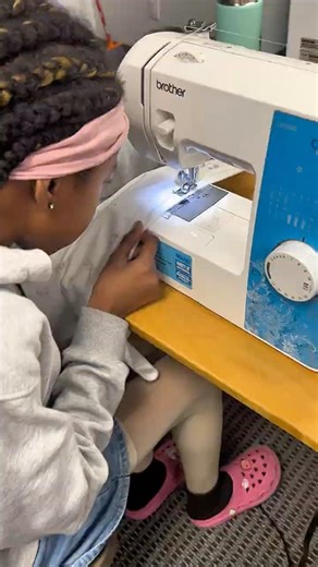 Another class project in progress; making a pillowcase.