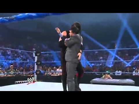WWE Smackdown 8/31/12 Kane attacks Josh Mathews