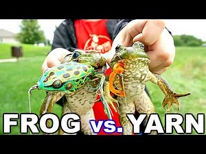 Bull Frogs Love YARN?! Frog vs. Yarn Fishing Challenge!!