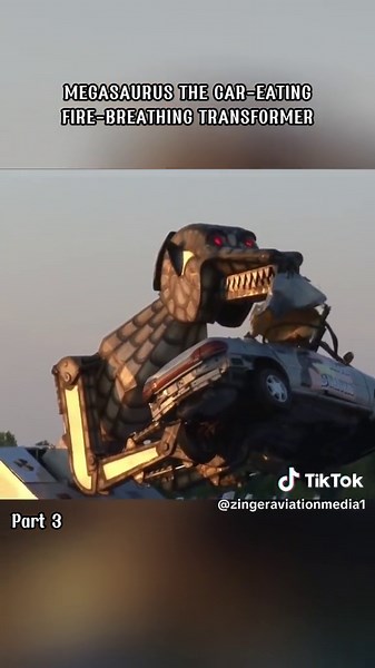 MEGASAURUS THE CAR-EATING, FIRE-BREATHING TRANSFORMER#car #transformer #breathefire #eating