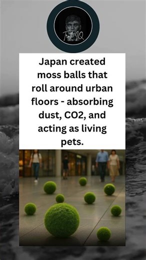 Japan created moss balls that roll around urban floors - absorbing dust, CO2, and acting as living.
