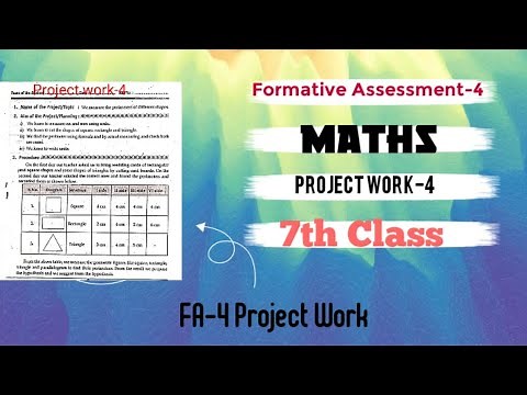 7th Class FA-4 Mathematics Project Work-4 (2023-24) || formative assessment 4 || Maths