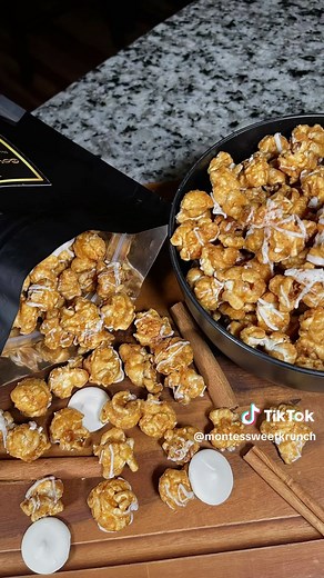 Gourmet Red Velvet Turtle Popcorn Recipe❤️ Bringing this delicious, easy-to-make, gourmet candied popcorn back for vday this year. Red velvet candied popcorn, drizzled in white & milk chocolate and caramel, topped with chopped pecans. Red Velvet Turtle Popcorn⬇️ 6-7 cup air-popped popcorn (or microwave popcorn) 1/2 cup unsalted butter 1/2 granulated white sugar 1/2 cup light corn syrup 1 tablespoon Red Velvet Emulsion 1/2 cup chopped pecans * ﻿Melted white & milk chocolate for drizzling Melted c