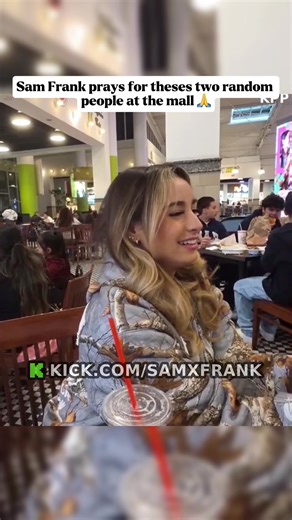 Sam Frank prays for theses two random people at the mall 🙏#samxfrank #fyp #god #bible