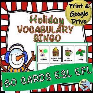 ESL Christmas Activities: ESL Newcomers Games Holiday BINGO Print & Digital