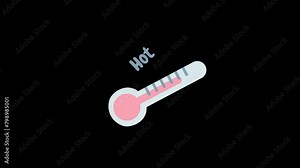 Hot Temperature animation with looping , 4k resolution, and Alpha Channel