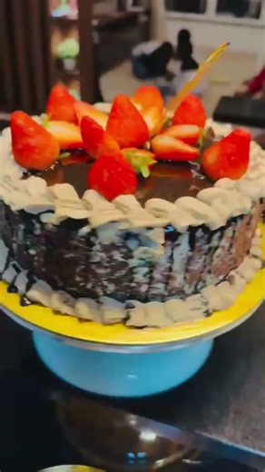 Chocolate cake with mascarpone cheese and butter cream frosting