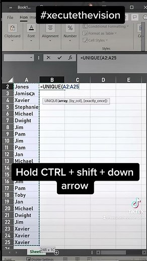 Excel tip to count how many times a name appears in a list