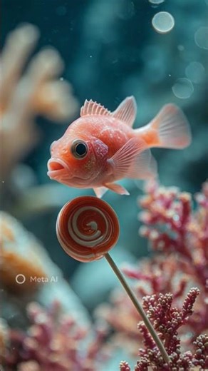 “Sweet treats under the sea 🍭🐟”#Fish #CuteFish #FunnyFish #SweetFish #Lollipop#CuteAnimal