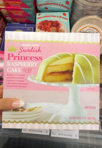 a million likes and i’ll do a princess raspberry cake taste test 👸🏼🍰🎂😝🎀 #fyp #traderjoes #costco #yummyfood #groceryshopping
