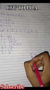 Context-Free Grammar to Pushdown Automaton Conversion | TAFL IMPORTANT QUESTIONS #trending