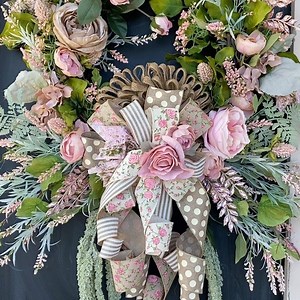The ULTIMATE in Burlap and Bling! Perfect for your spring decor, a wedding, baby shower, so versatile and beautiful! XXL grapevine wreath with the finest quality of florals. Just listed in my Etsy shop!!! | Burlap & Bling Decor